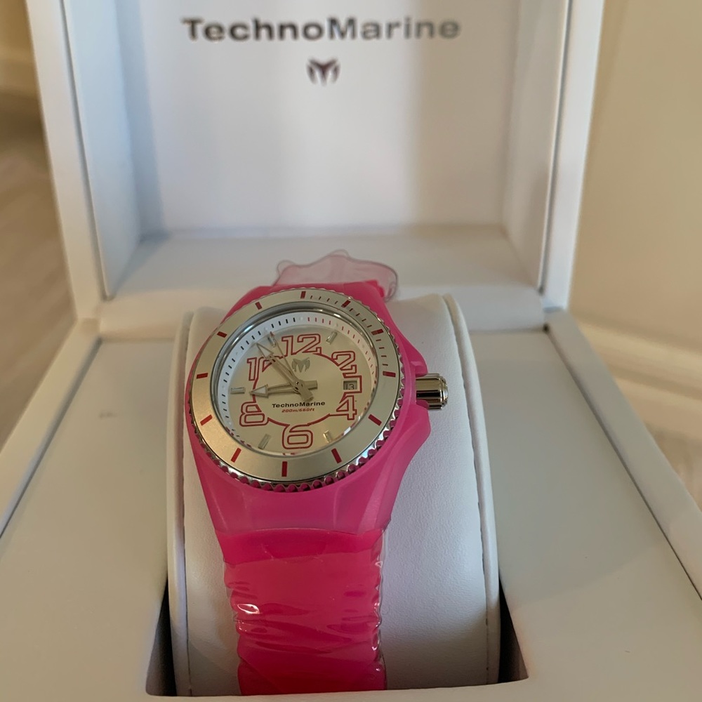 Techno Marine jelly watch hot pink